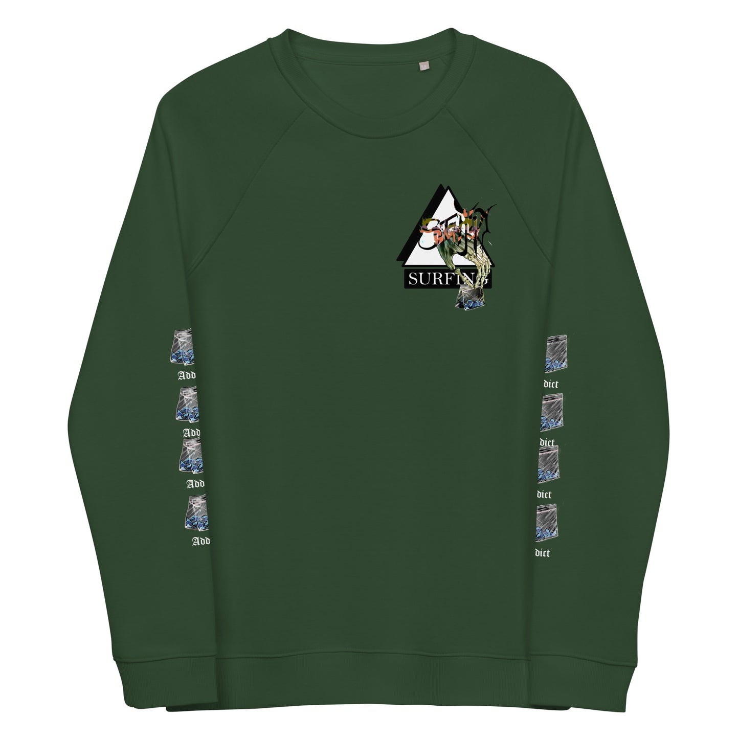 Unisex organic raglan sweatshirt